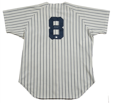 1982 Yogi Berra New York Yankees Game Used and Signed Home Coachs Jersey (MEARS A-9, Steiner, JSA)